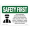 Signmission OSHA Sign, PPE Required Beyond This Point-W/, 10in X 7in Rigid Plastic, 10" W, 7" H, Landscape OS-SF-P-710-L-10697 - alternate 1